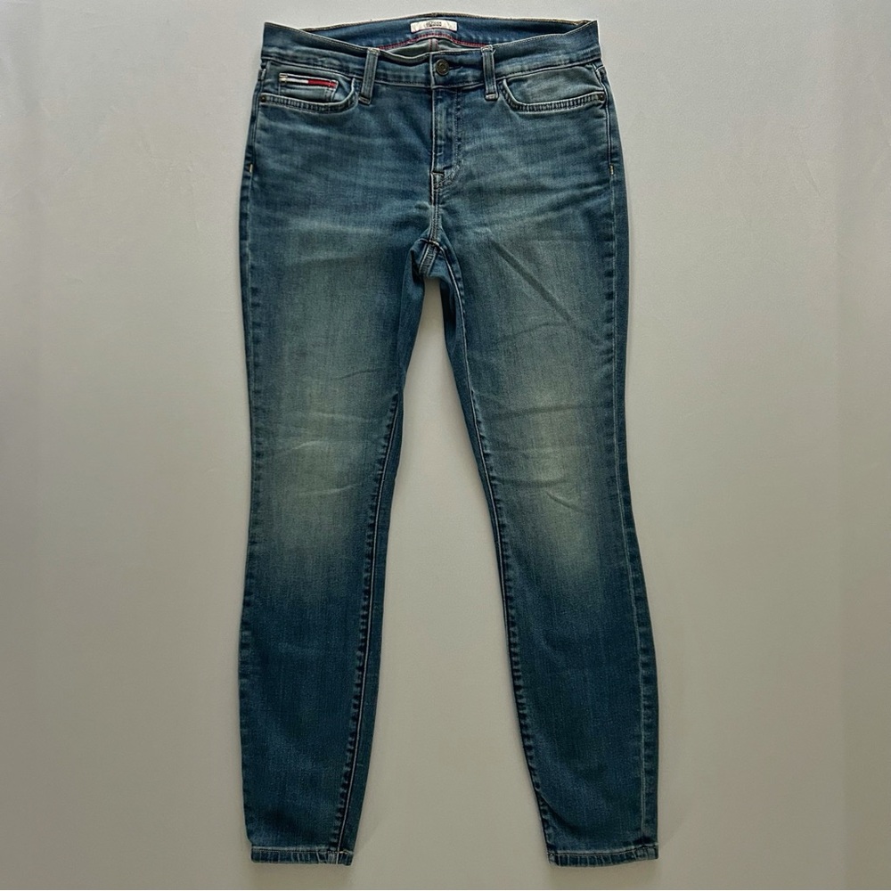 Tommy Hilfiger Dark Blue Mid-Rise Skinny Jeans Size 4 Spring Trend
